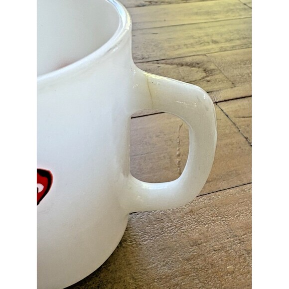 Vintage Set of 4 Anchor Hocking Shortcake and Friends Milk Glass Mugs Cups Used - Picture 6 of 15